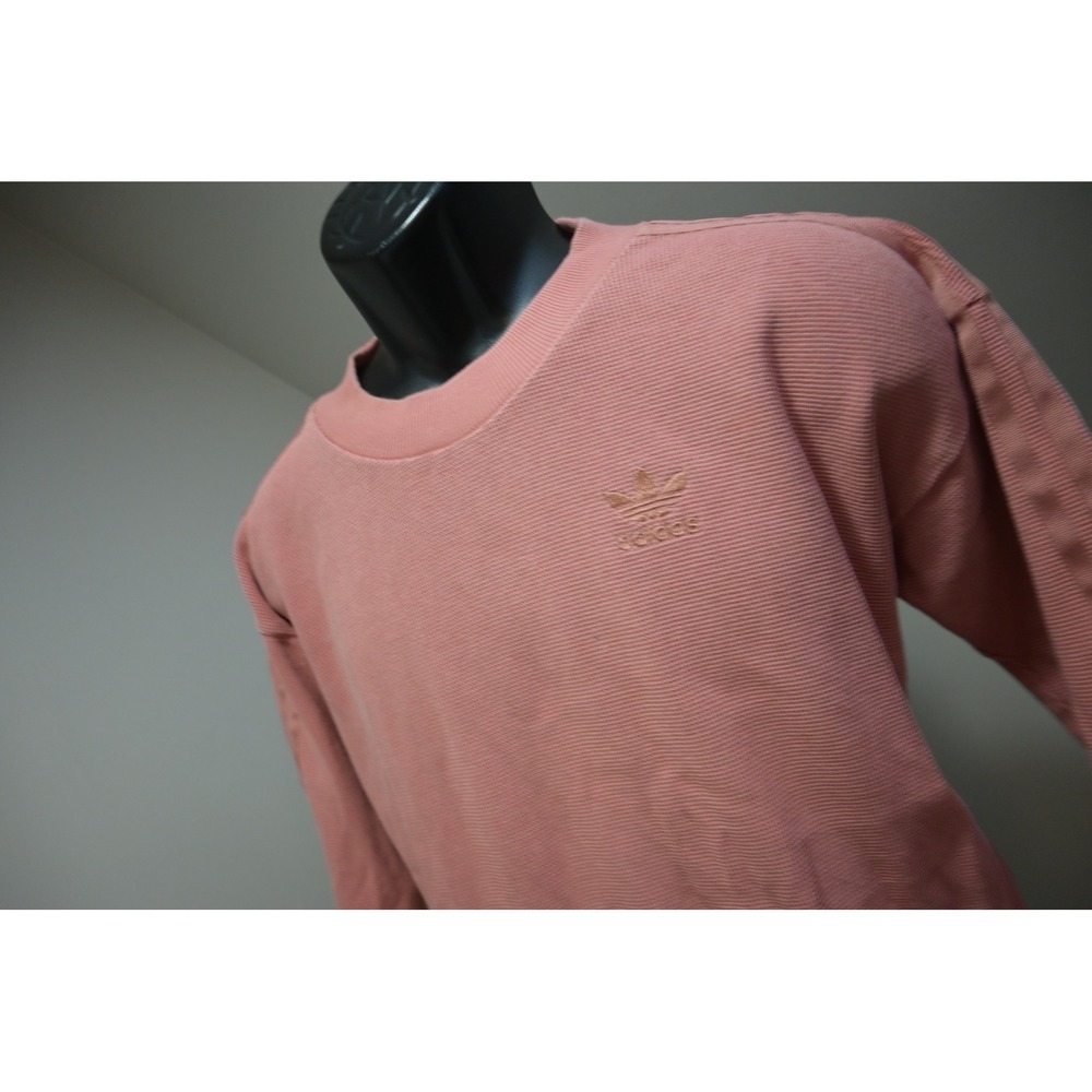 Adidas Sweatshirt‎ Women Small Pink Thermal 3-Stripe Trefoil Excellent